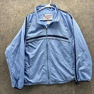 Champion Track Jacket Mens XL Blue Full Zip Lightweight Lined Windbreaker